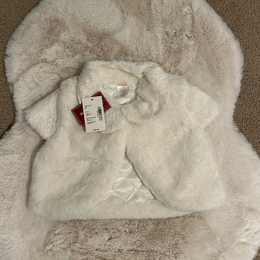 Girls’ Faux Fur Shrug size 6